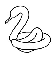 Twisting a balloon swan...